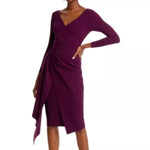 New Chiara Boni La Petite Robe Ellia Draped Sheath Dress Size 14